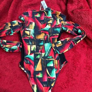 Multi color one piece bathing suits